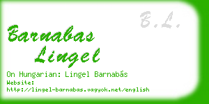 barnabas lingel business card